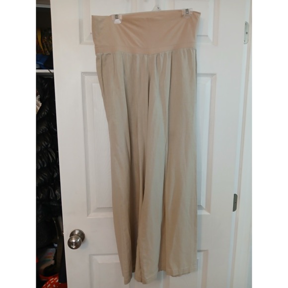 Old Navy Maternity Khaki Pull On Linen Blend Pants Women's Size M - Picture 1 of 8